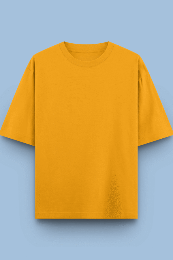 golden yellow plain solid tees | oversized fit men