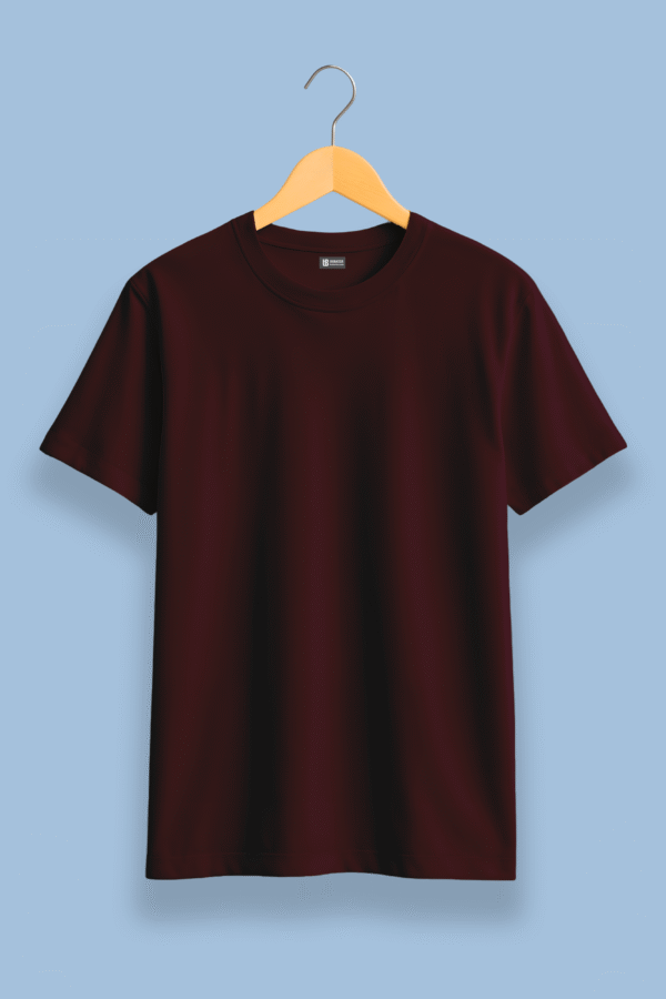 maroon plain solid tees | regular fit men