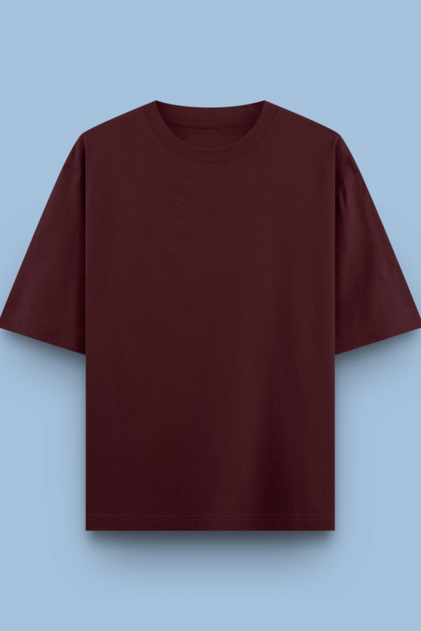 maroon plain solid tees | oversized fit men