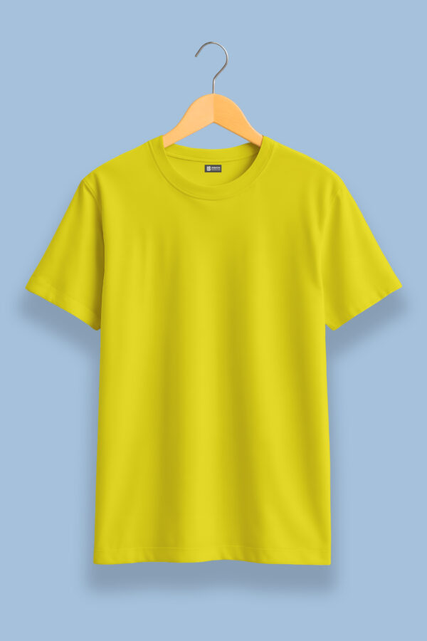 new yellow plain solid tees | regular fit men