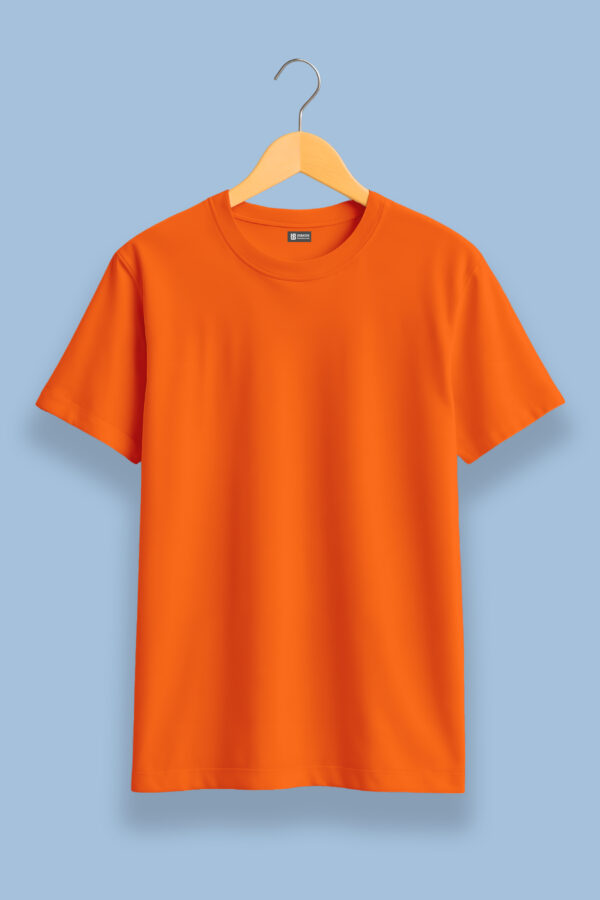 orange plain solid tees | regular fit men