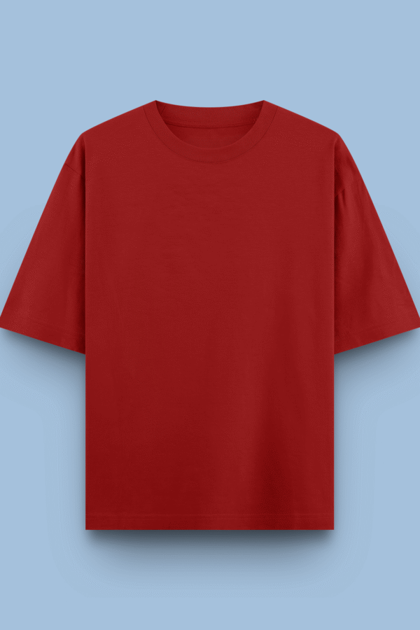 red plain solid tees | oversized fit men