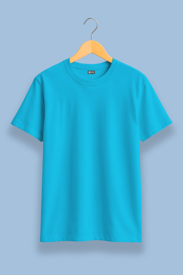 sky blue plain solid tees | regular fit men