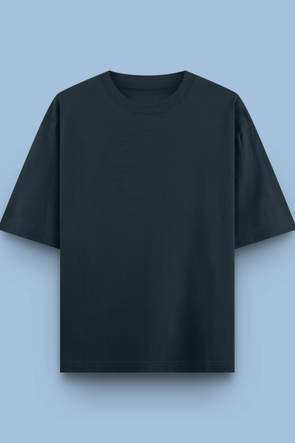 navy blue plain solid tees | oversized fit men