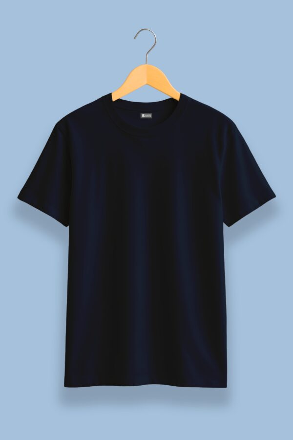 navy blue plain solid tees | regular fit men