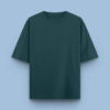 Petrol Blue Plain Solid Tees | Oversized Fit Men