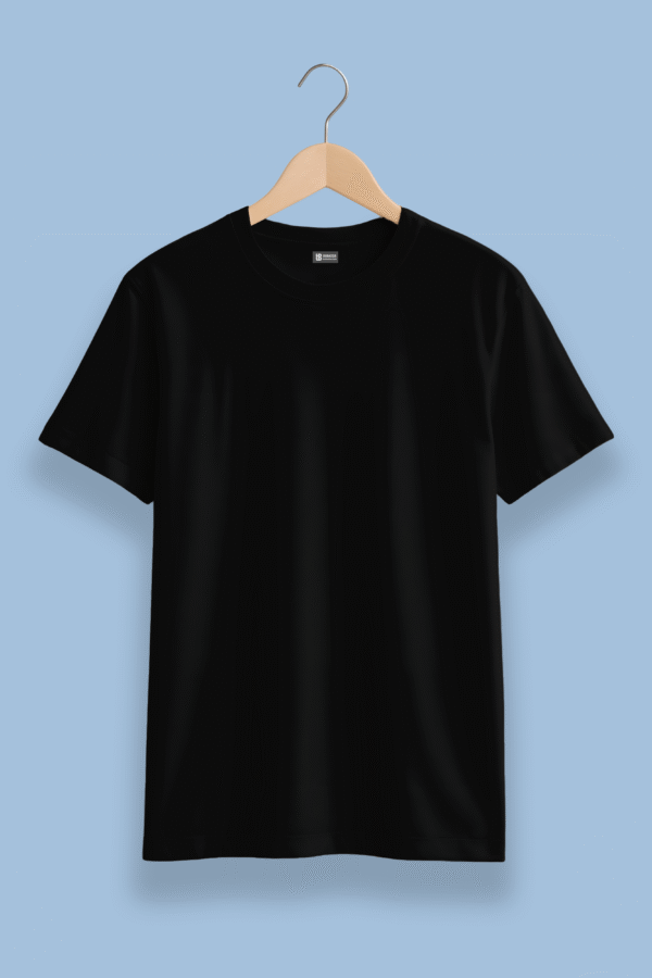 black plain solid tees | regular fit men